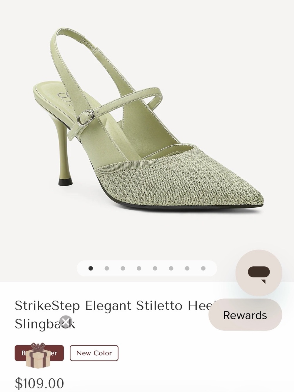 NEW Sage Green Elegant Stiletto Heel Slingback